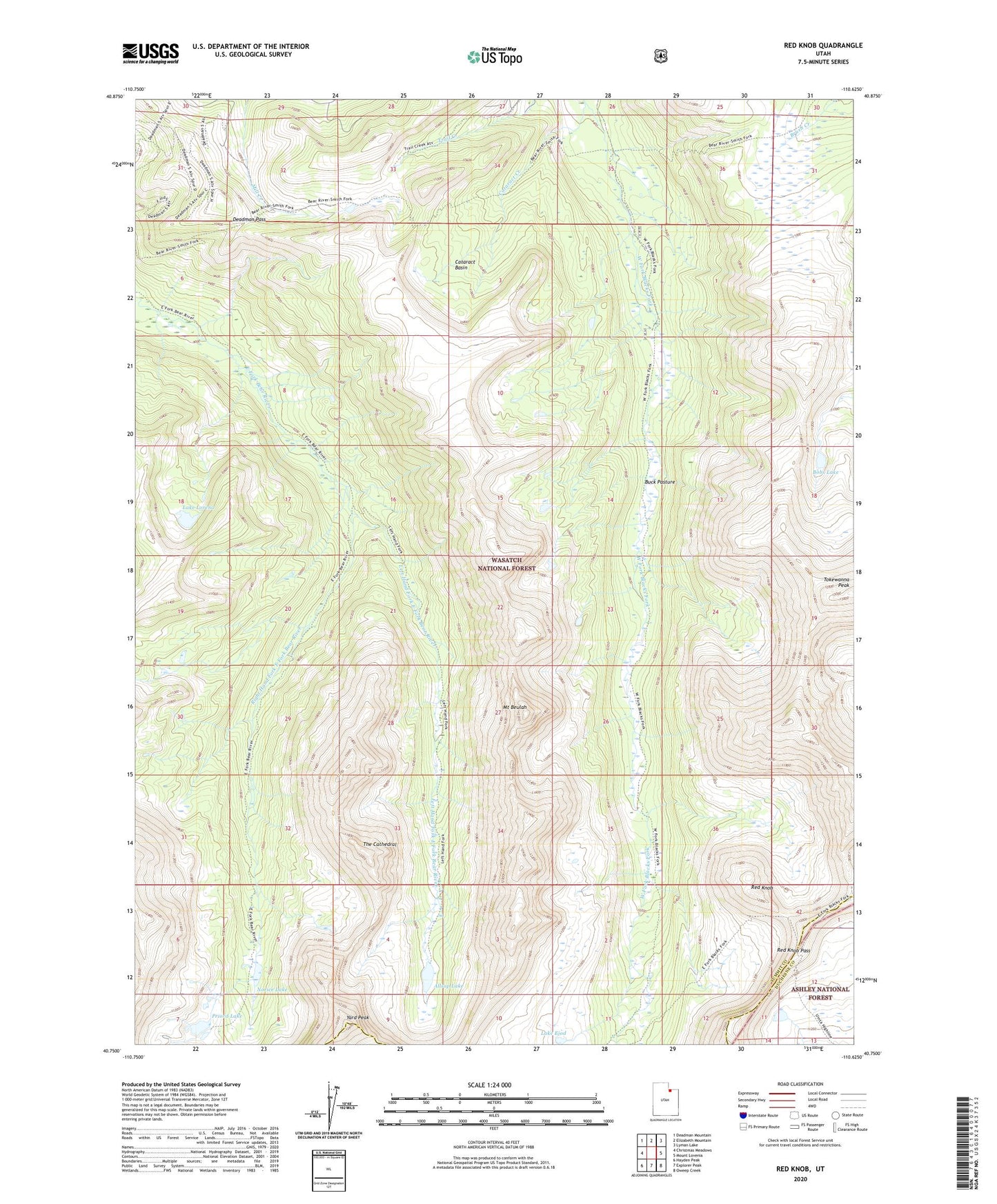 Red Knob Utah US Topo Map Image