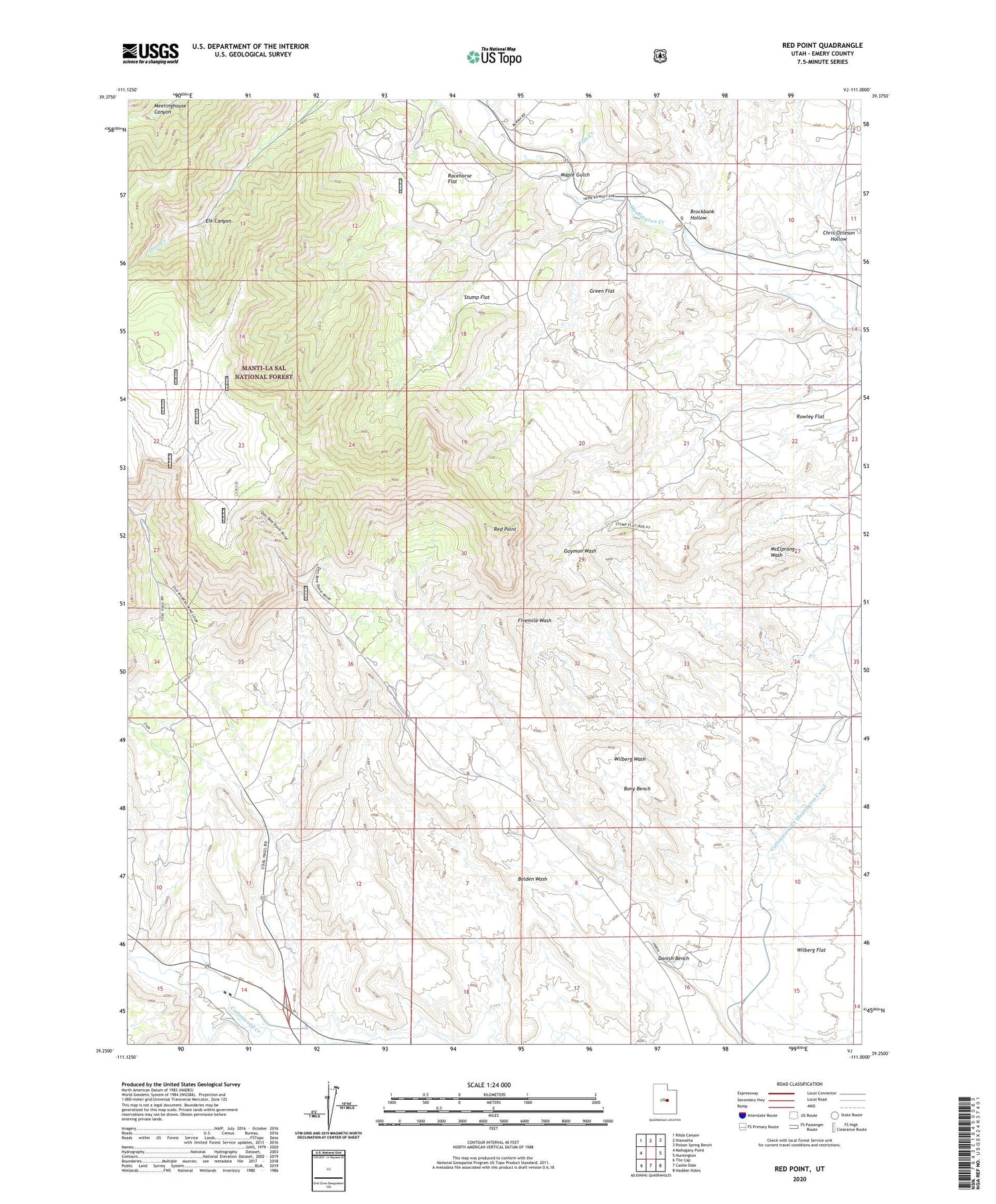 Red Point Utah US Topo Map Image