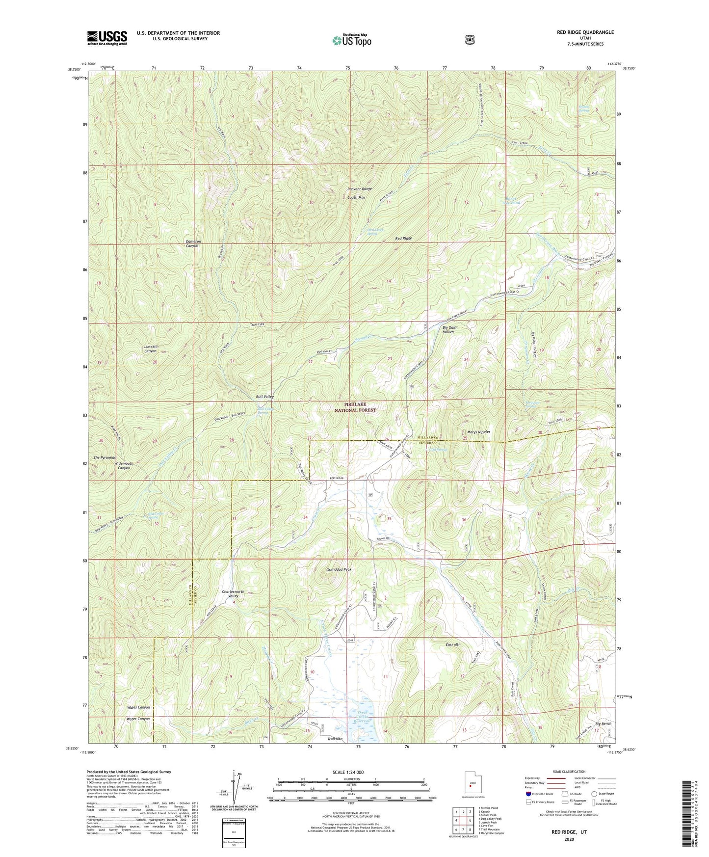 Red Ridge Utah US Topo Map Image