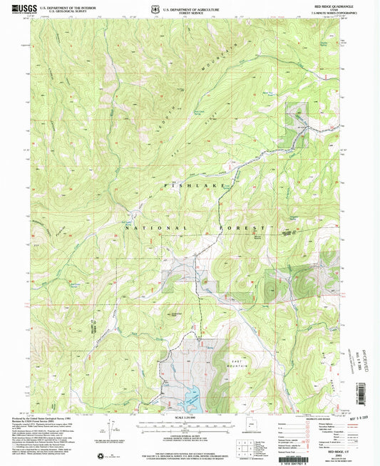 Classic USGS Red Ridge Utah 7.5'x7.5' Topo Map Image