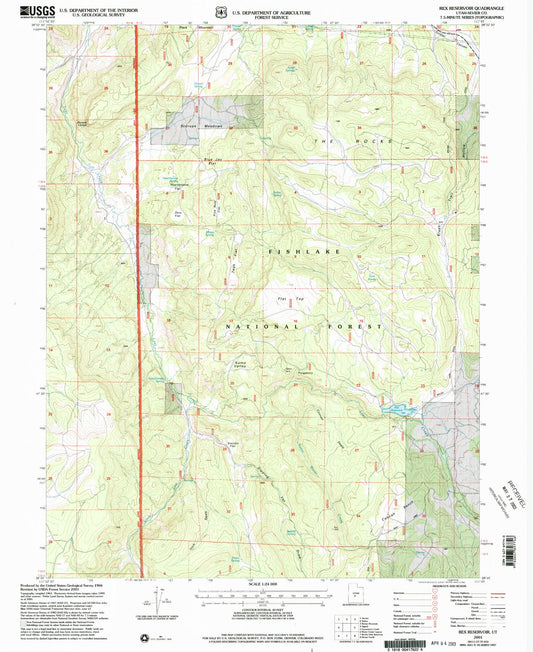 Classic USGS Rex Reservoir Utah 7.5'x7.5' Topo Map Image