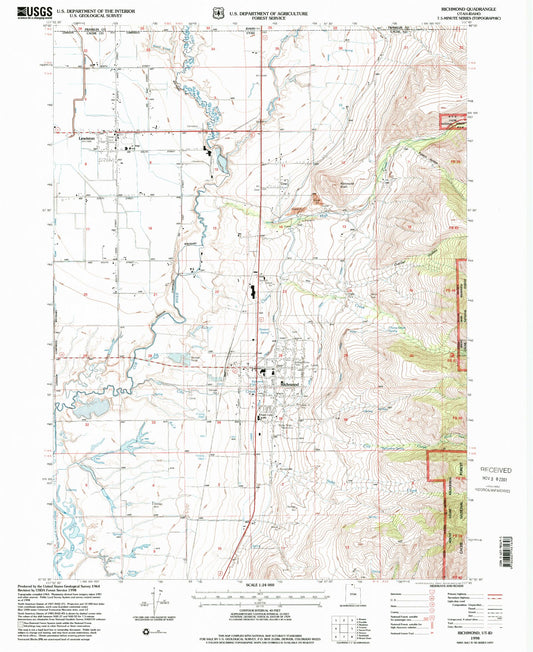 Classic USGS Richmond Utah 7.5'x7.5' Topo Map Image