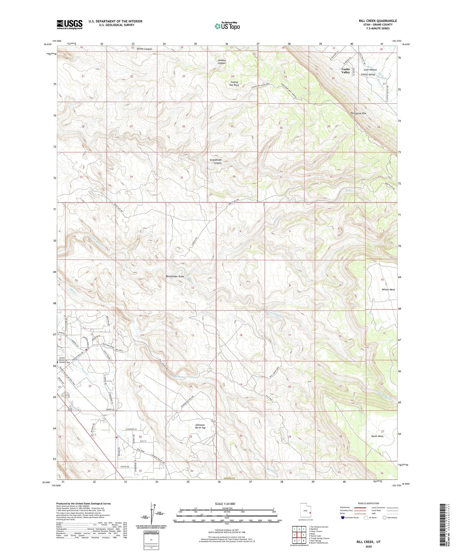 Rill Creek Utah US Topo Map Image
