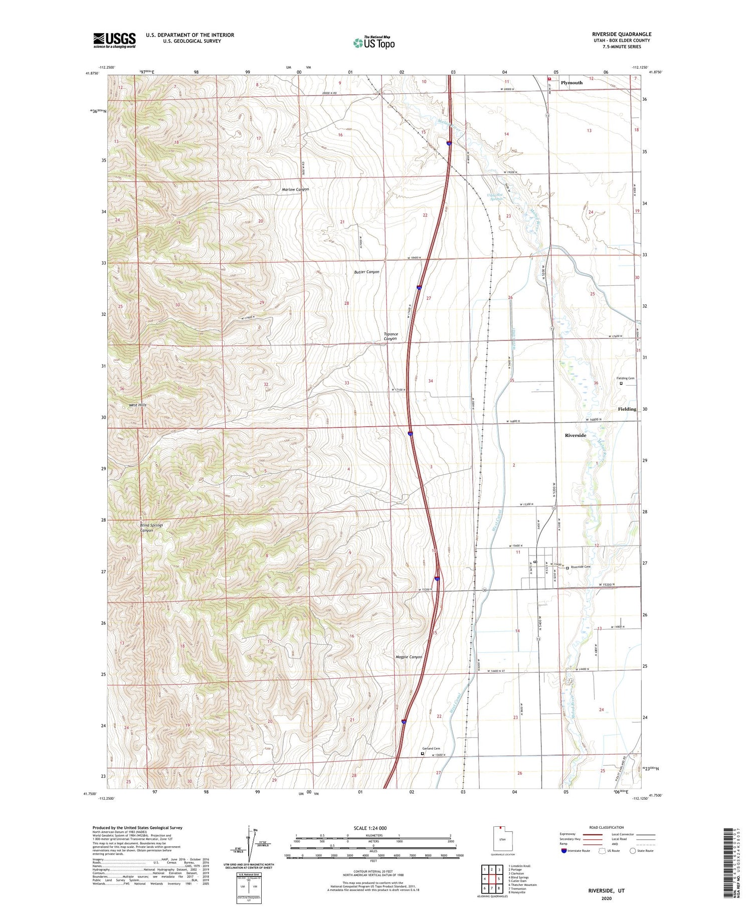 Riverside Utah US Topo Map Image