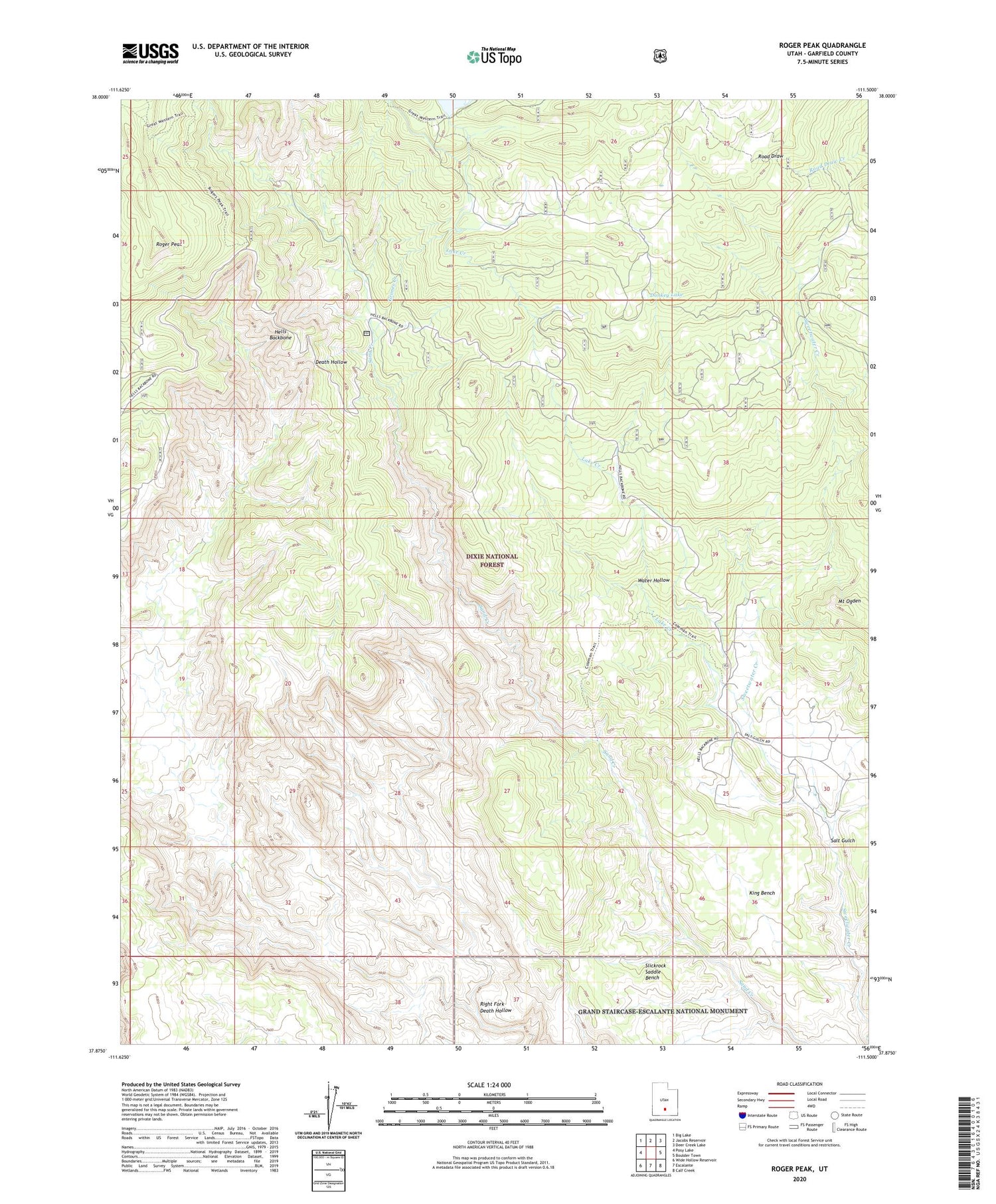 Roger Peak Utah US Topo Map Image