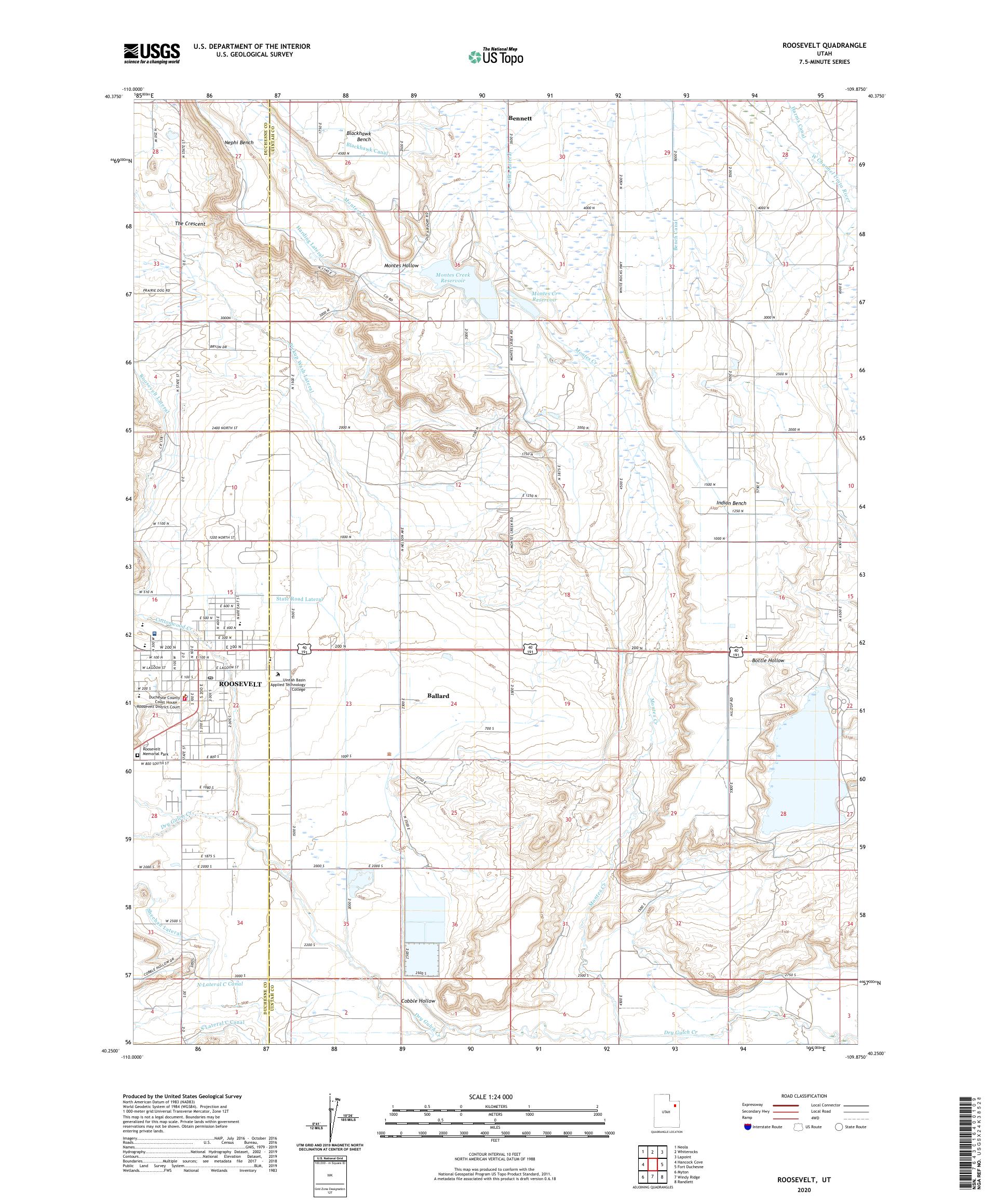 Roosevelt Utah US Topo Map – MyTopo Map Store