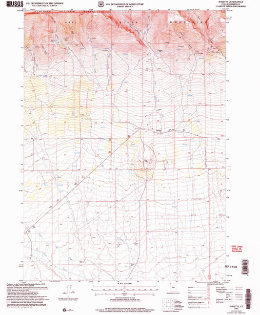 Classic USGS Rosette Utah 7.5'x7.5' Topo Map Image