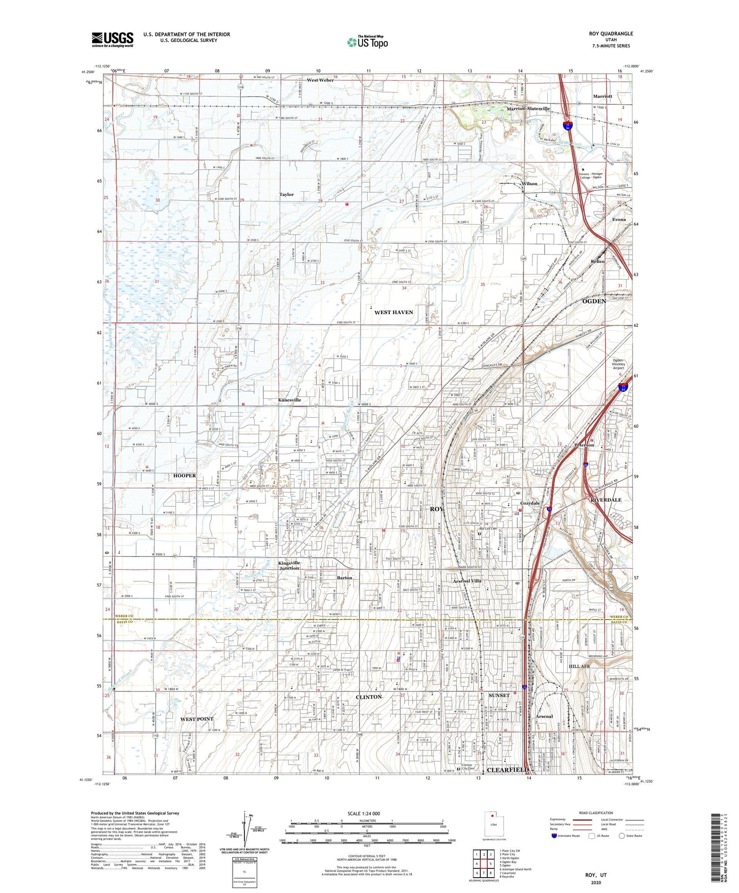 Roy Utah US Topo Map Image