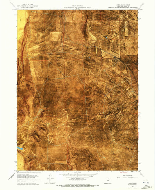 Classic USGS Rozel Utah 7.5'x7.5' Topo Map Image