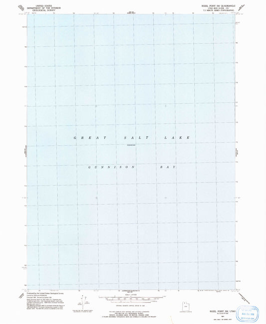 Classic USGS Rozel Point SW Utah 7.5'x7.5' Topo Map Image