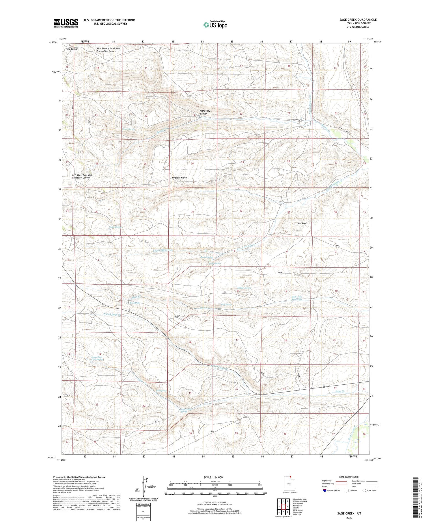 Sage Creek Utah US Topo Map Image
