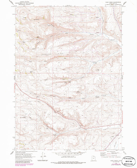 Classic USGS Sage Creek Utah 7.5'x7.5' Topo Map Image