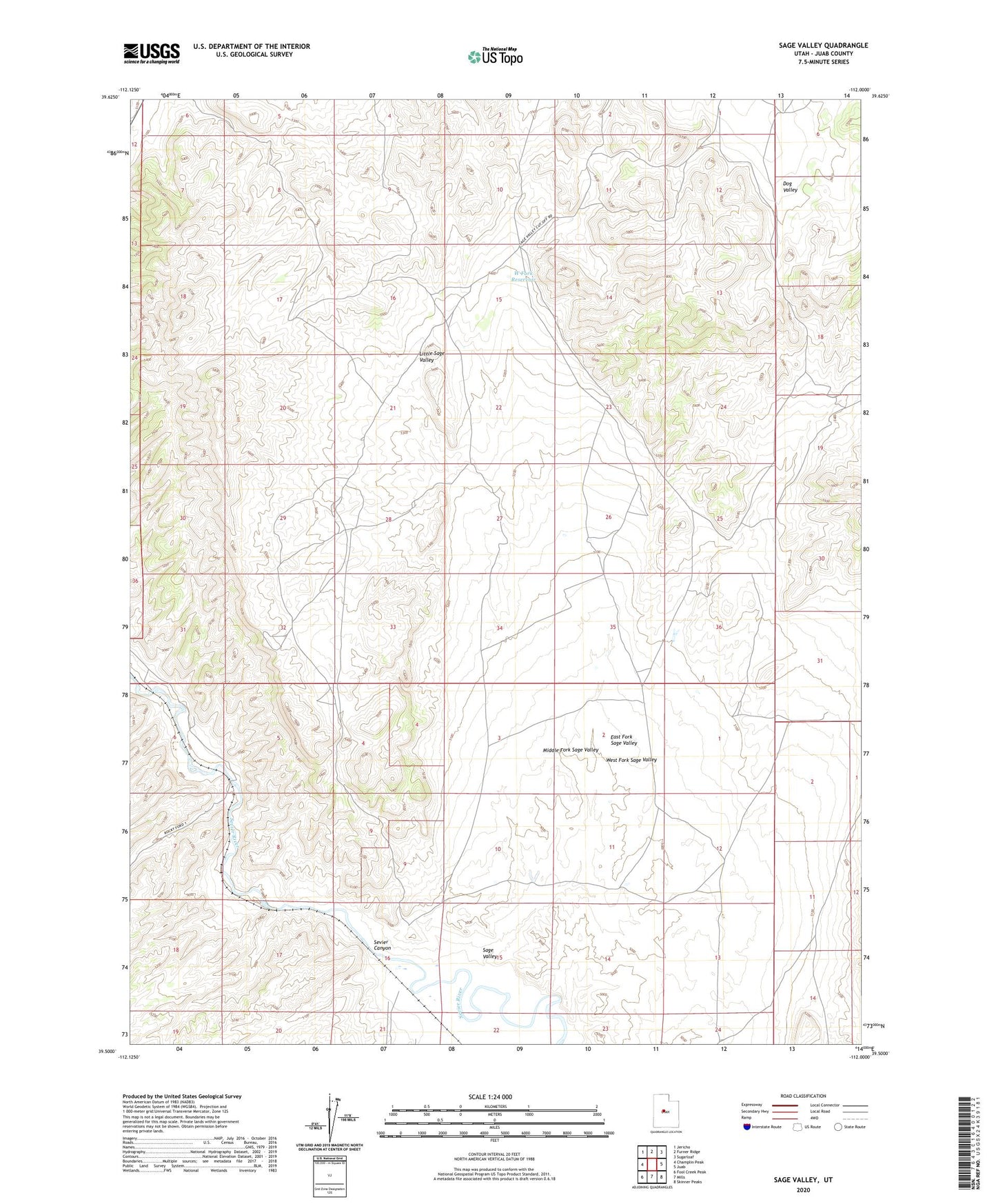 Sage Valley Utah US Topo Map Image
