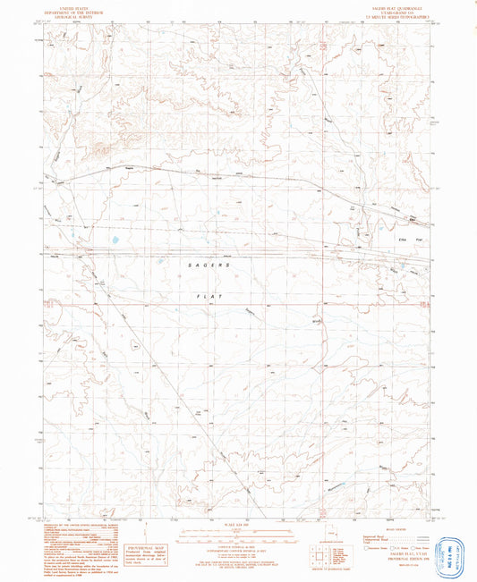 Classic USGS Sagers Flat Utah 7.5'x7.5' Topo Map Image