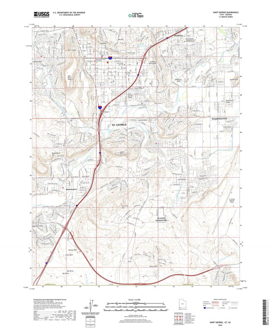 Saint George Utah US Topo Map Image