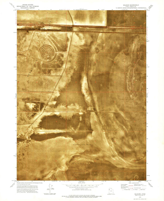 Classic USGS Salduro Utah 7.5'x7.5' Topo Map Image