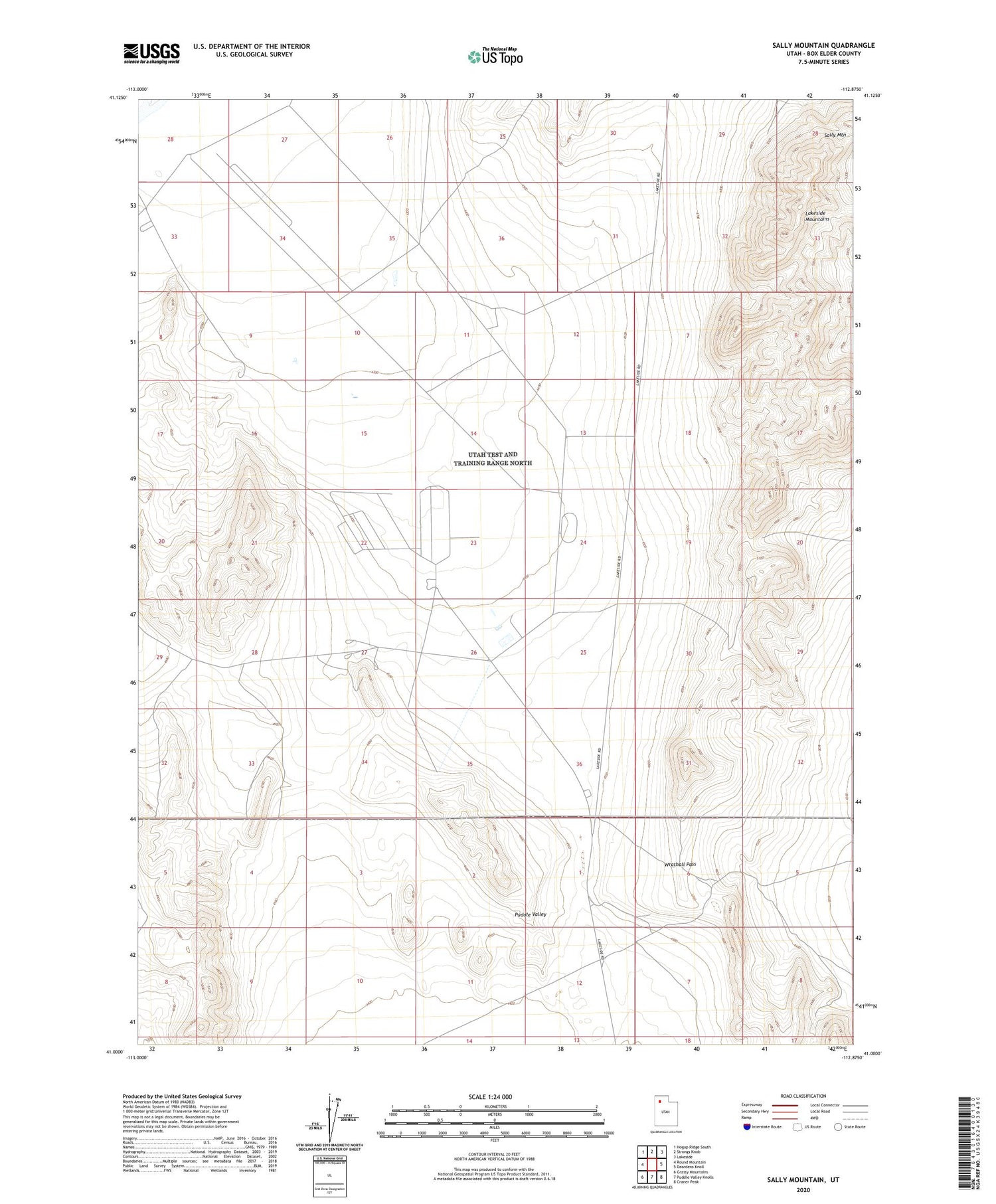 Sally Mountain Utah US Topo Map Image