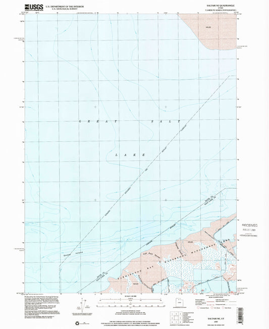 Classic USGS Saltair NE Utah 7.5'x7.5' Topo Map Image