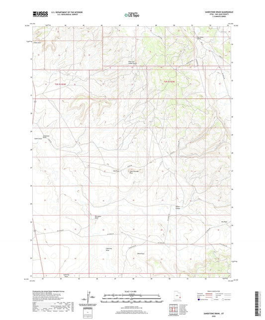 Sandstone Draw Utah US Topo Map Image