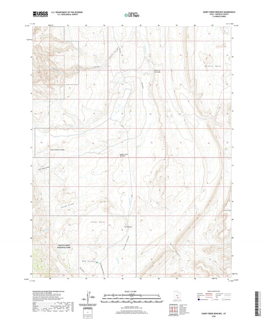 Sandy Creek Benches Utah US Topo Map Image