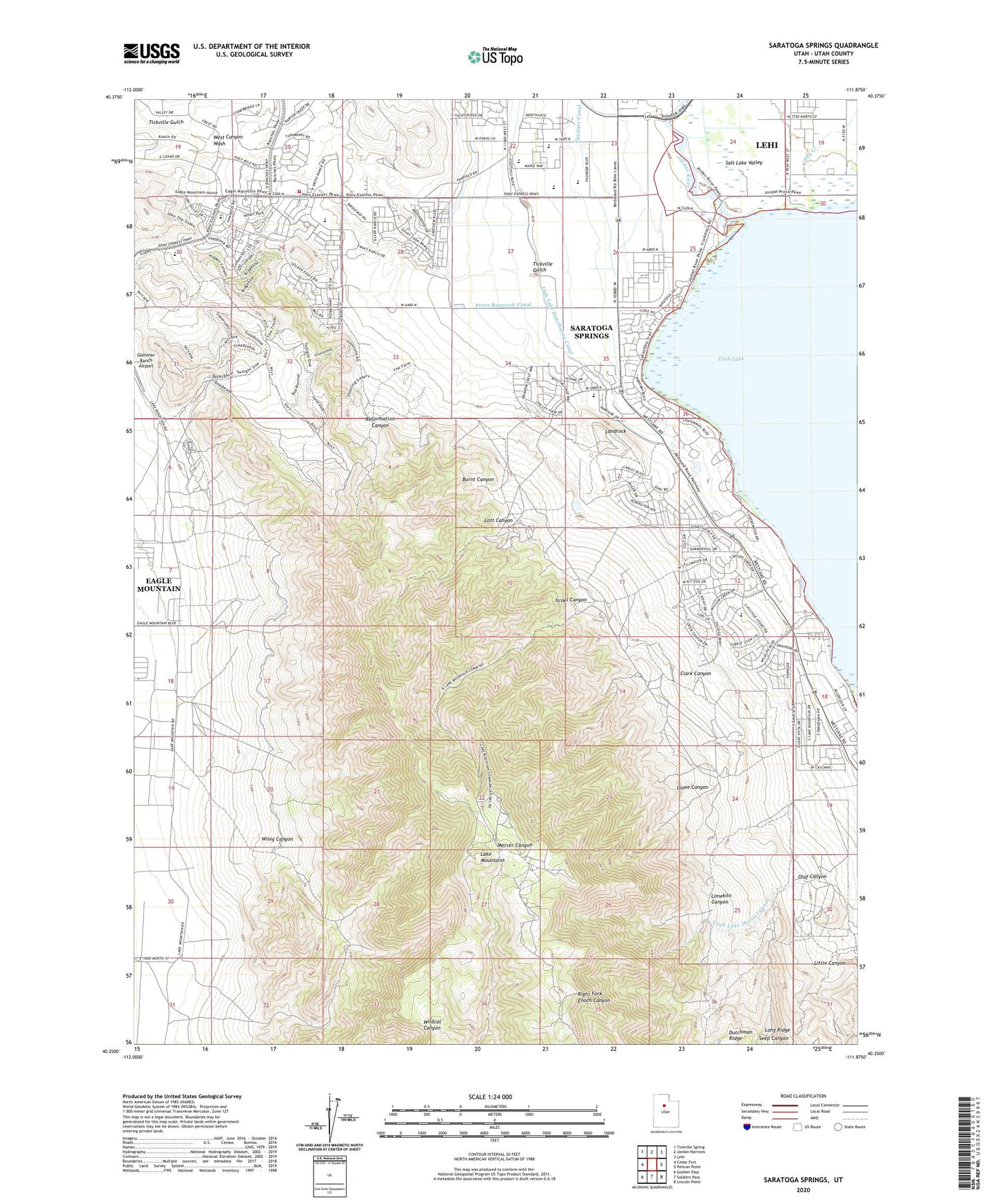 Saratoga Springs Utah US Topo Map Image