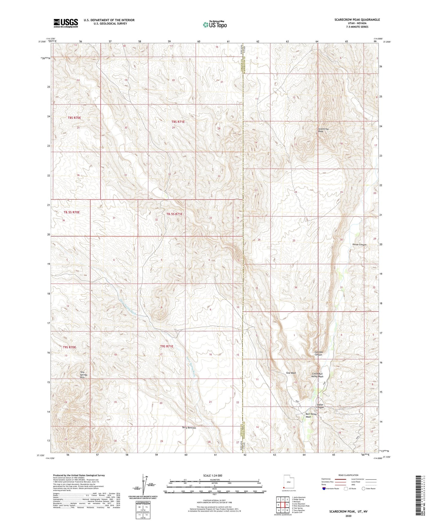 Scarecrow Peak Utah US Topo Map Image