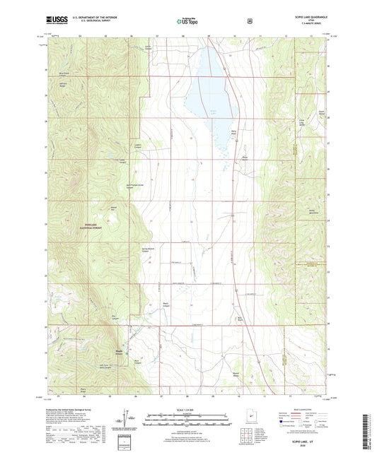 Scipio Lake Utah US Topo Map Image