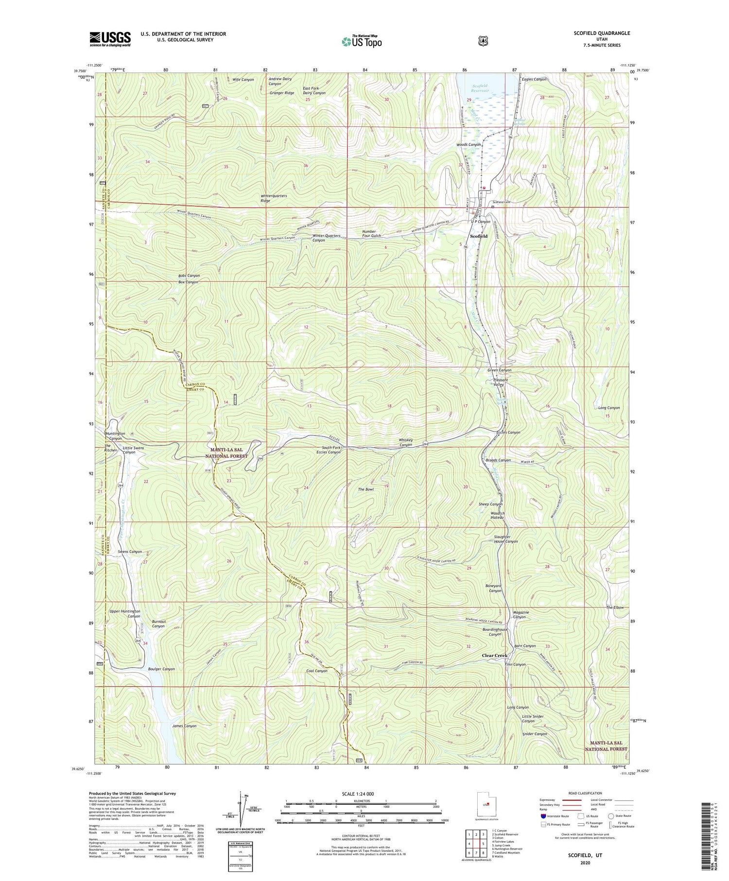 Scofield Utah US Topo Map Image