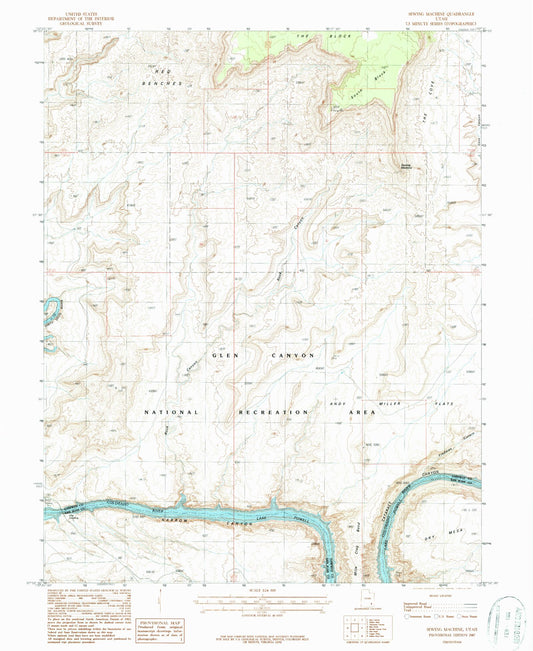 Classic USGS Sewing Machine Utah 7.5'x7.5' Topo Map Image