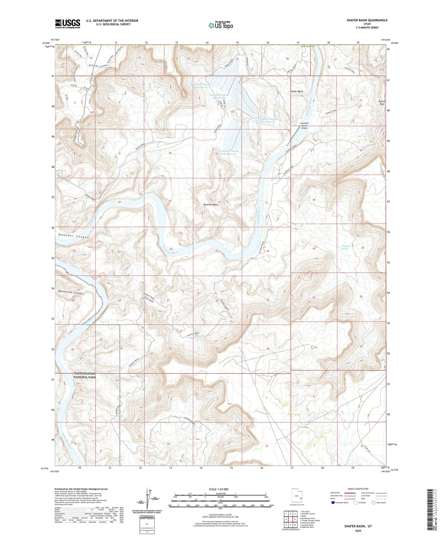 Shafer Basin Utah US Topo Map Image