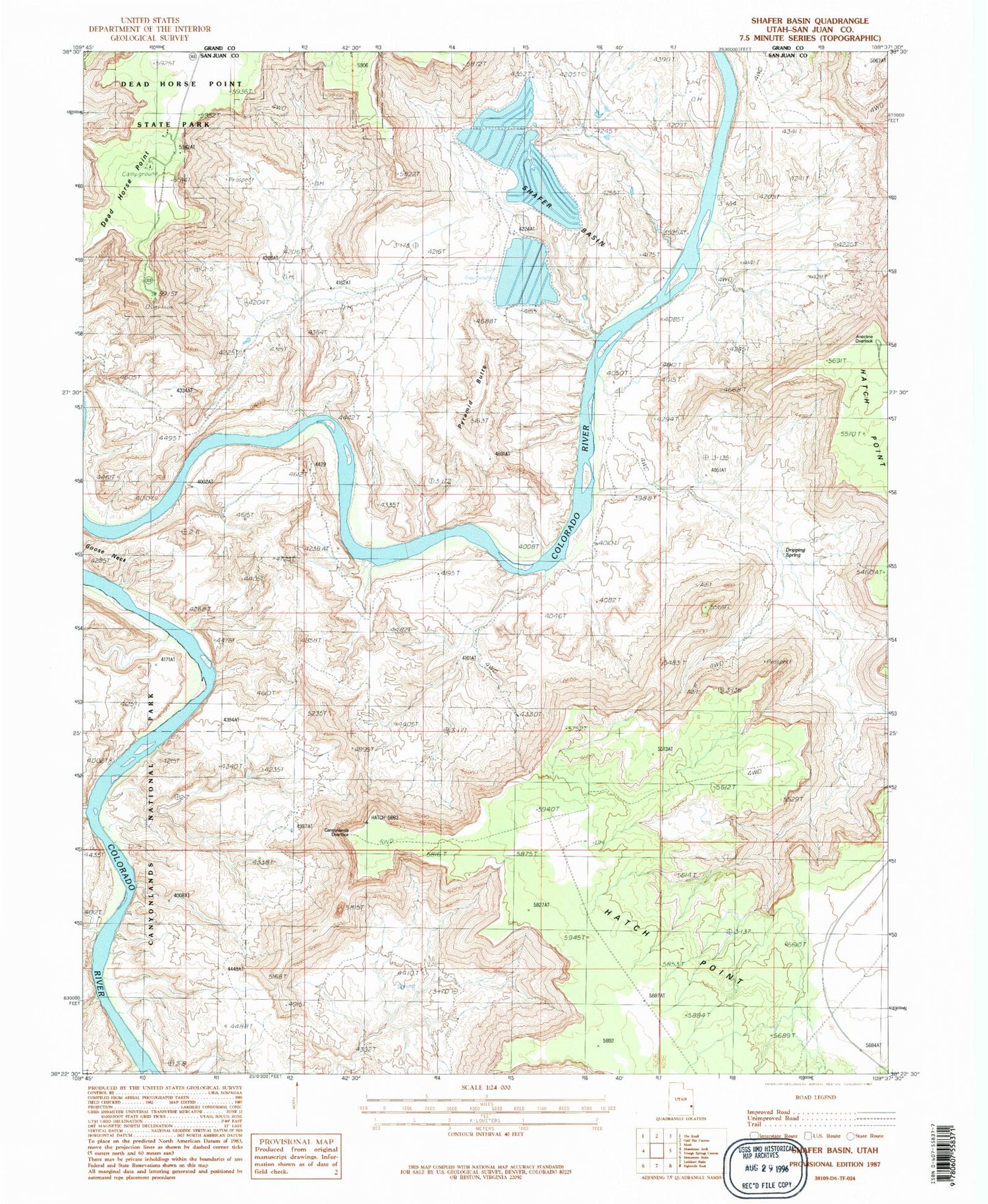 Classic USGS Shafer Basin Utah 7.5'x7.5' Topo Map Image