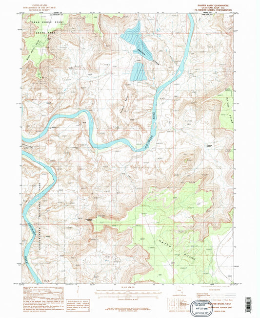 Classic USGS Shafer Basin Utah 7.5'x7.5' Topo Map Image