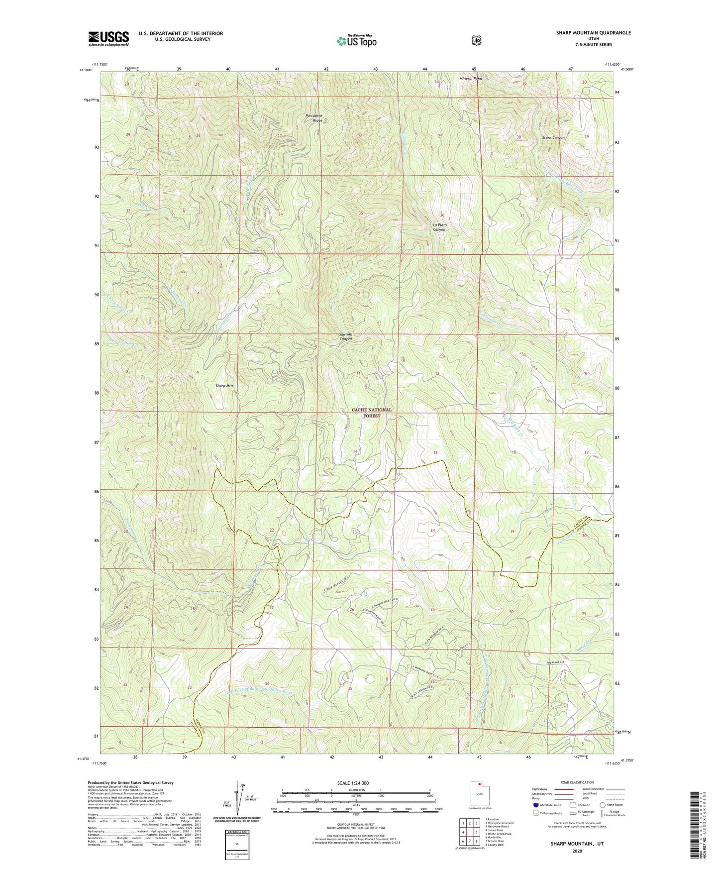 Sharp Mountain Utah US Topo Map Image