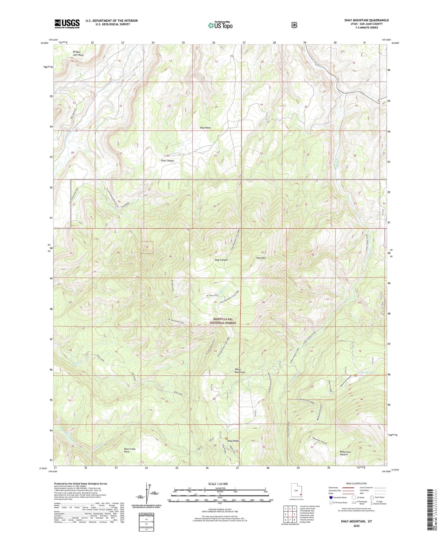 Shay Mountain Utah US Topo Map Image