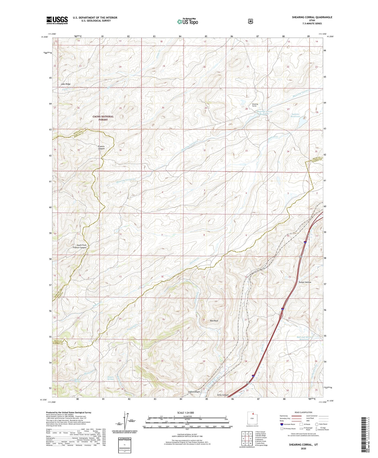 Shearing Corral Utah US Topo Map Image