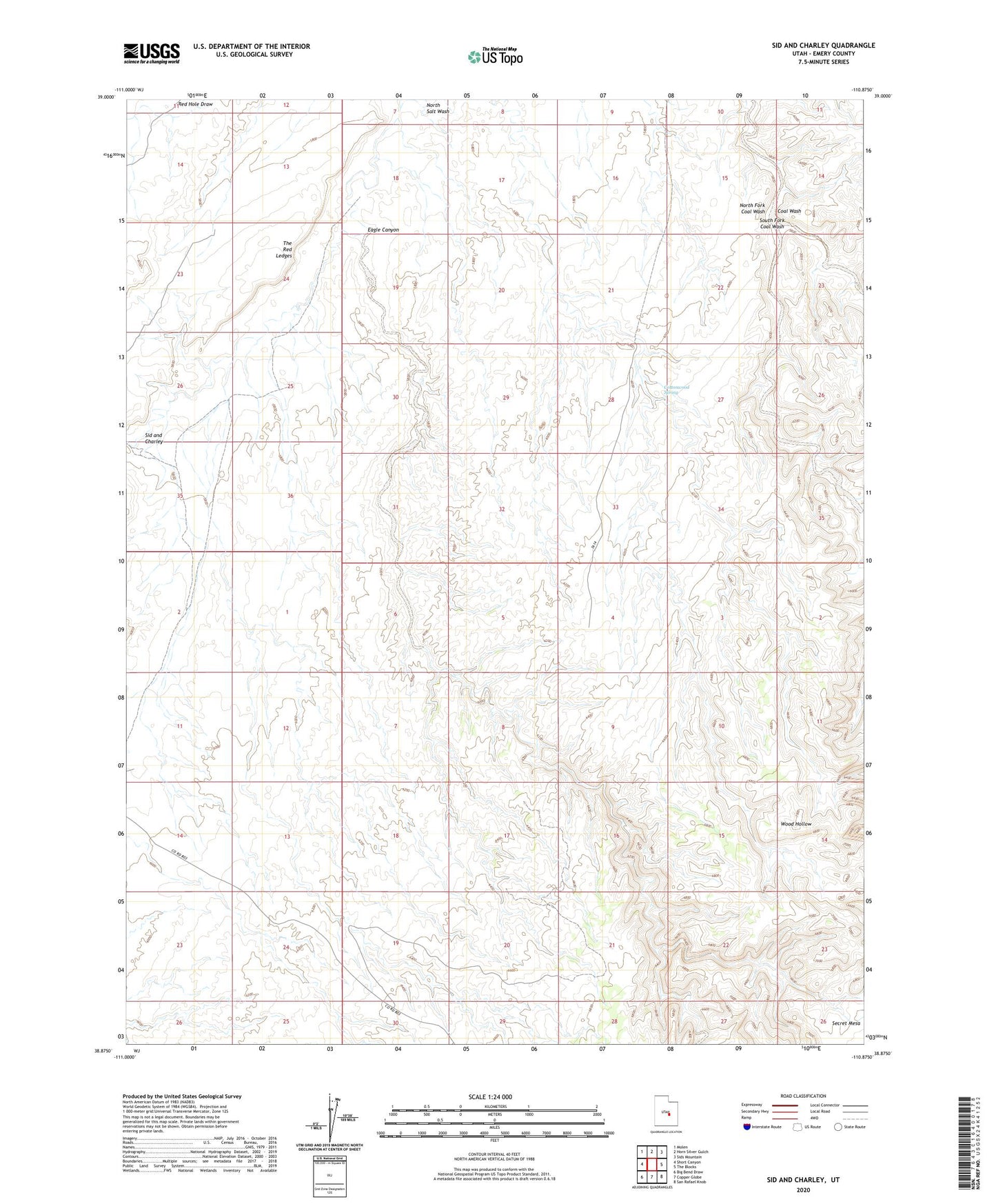 Sid And Charley Utah US Topo Map Image