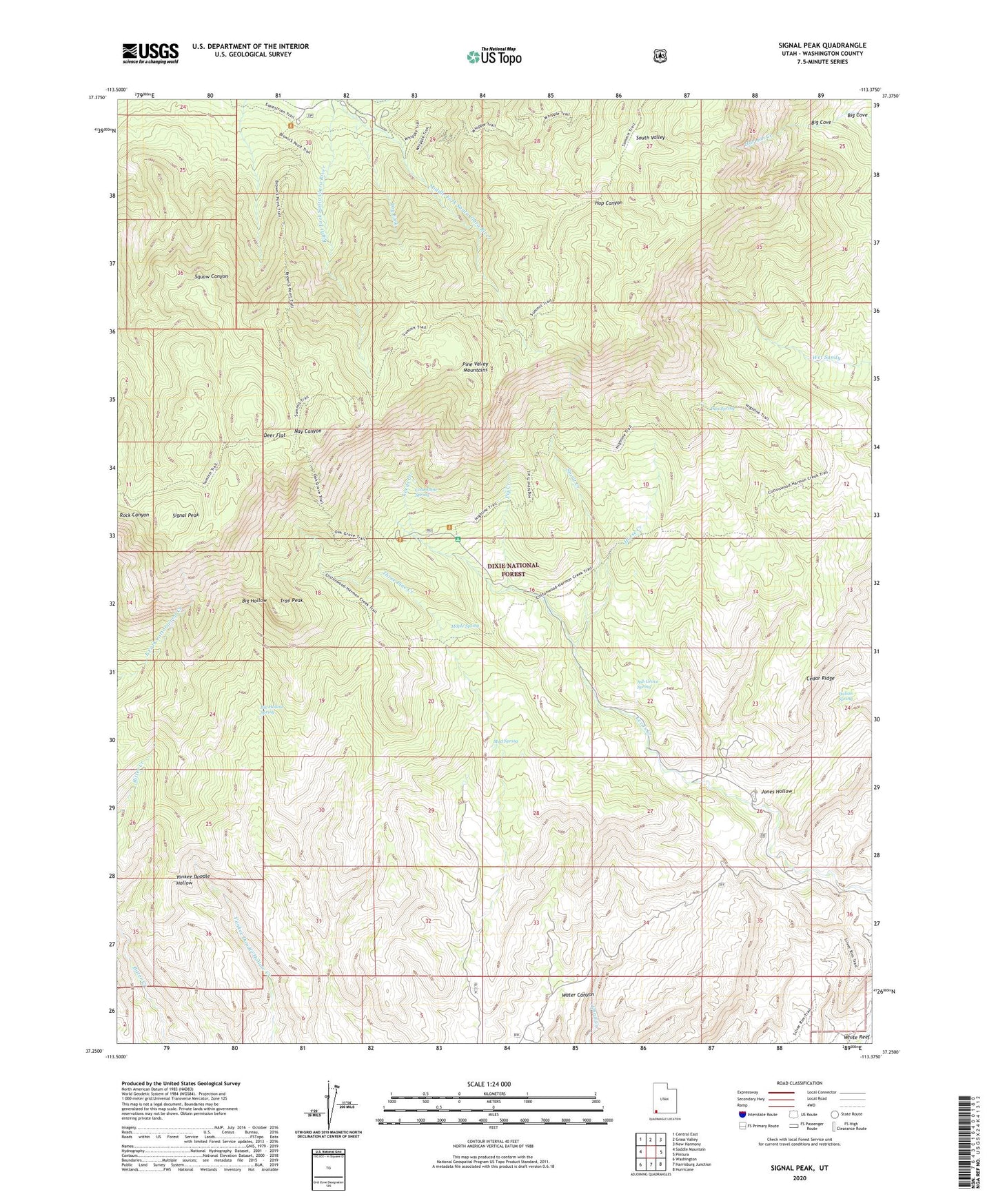 Signal Peak Utah US Topo Map Image