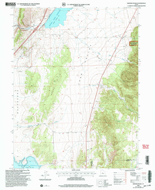Classic USGS Skinner Peaks Utah 7.5'x7.5' Topo Map Image