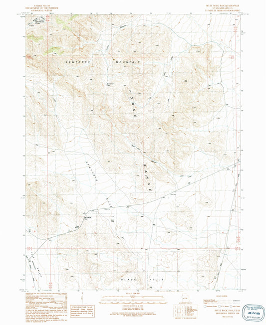 Classic USGS Skull Rock Pass Utah 7.5'x7.5' Topo Map Image