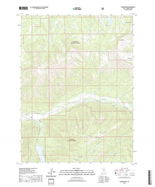 Slader Basin Utah US Topo Map Image