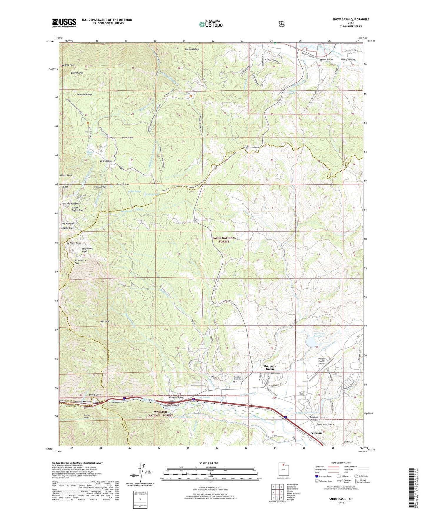 Snow Basin Utah US Topo Map Image