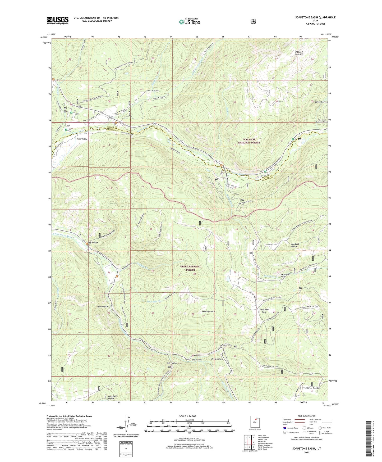 Soapstone Basin Utah US Topo Map Image