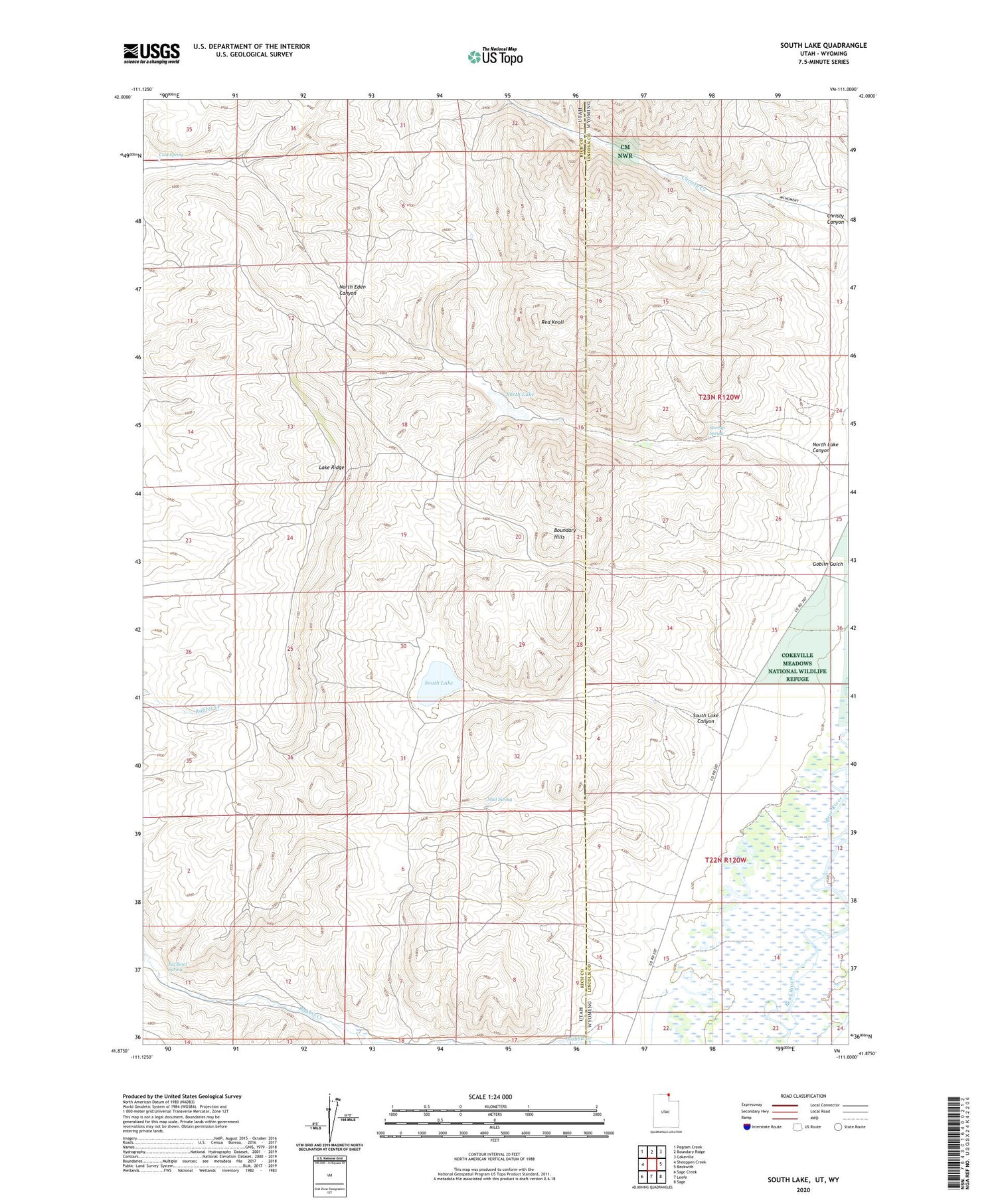 South Lake Utah US Topo Map Image