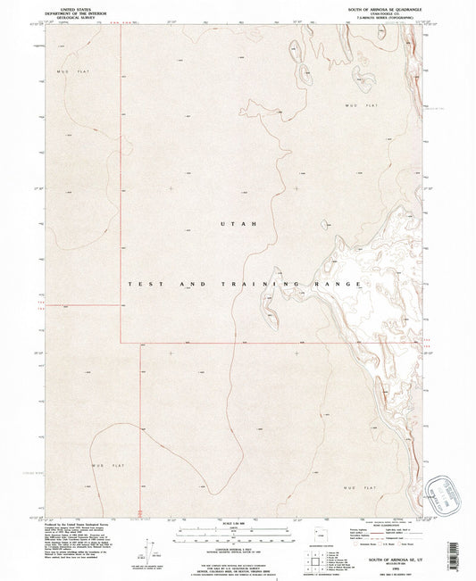 Classic USGS South of Arinosa SE Utah 7.5'x7.5' Topo Map Image