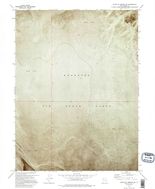 Classic USGS South of Arinosa SW Utah 7.5'x7.5' Topo Map Image