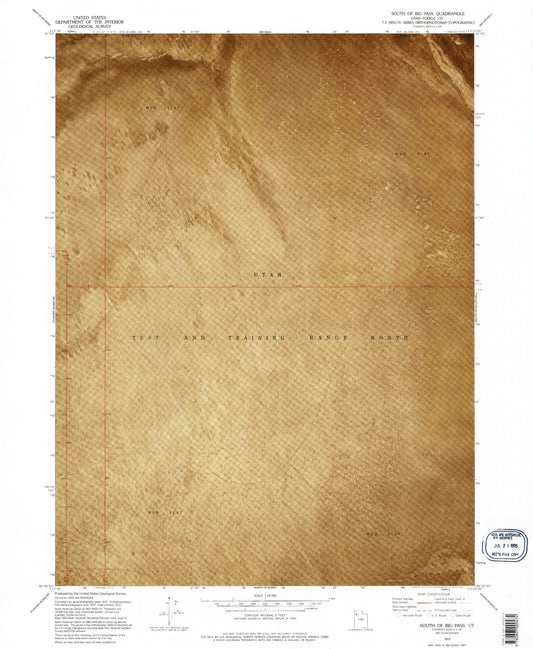 Classic USGS South of Big Pass Utah 7.5'x7.5' Topo Map Image