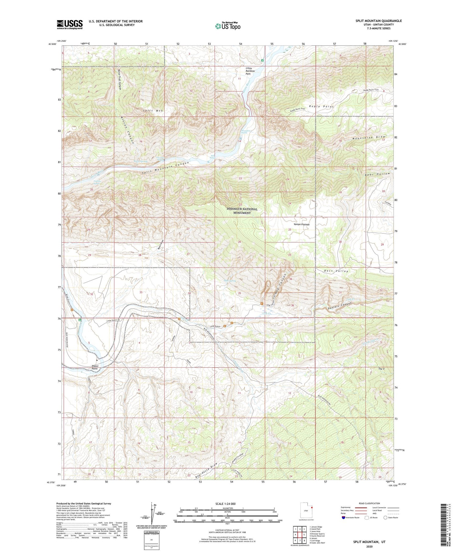 Split Mountain Utah US Topo Map Image