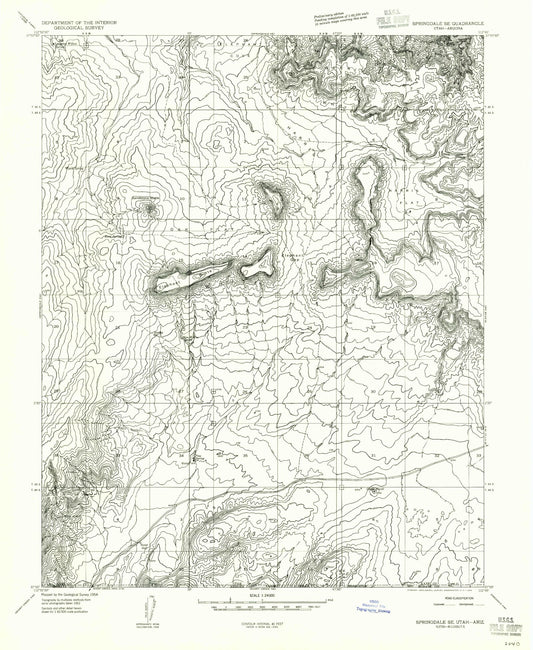 Classic USGS Elephant Butte Utah 7.5'x7.5' Topo Map Image