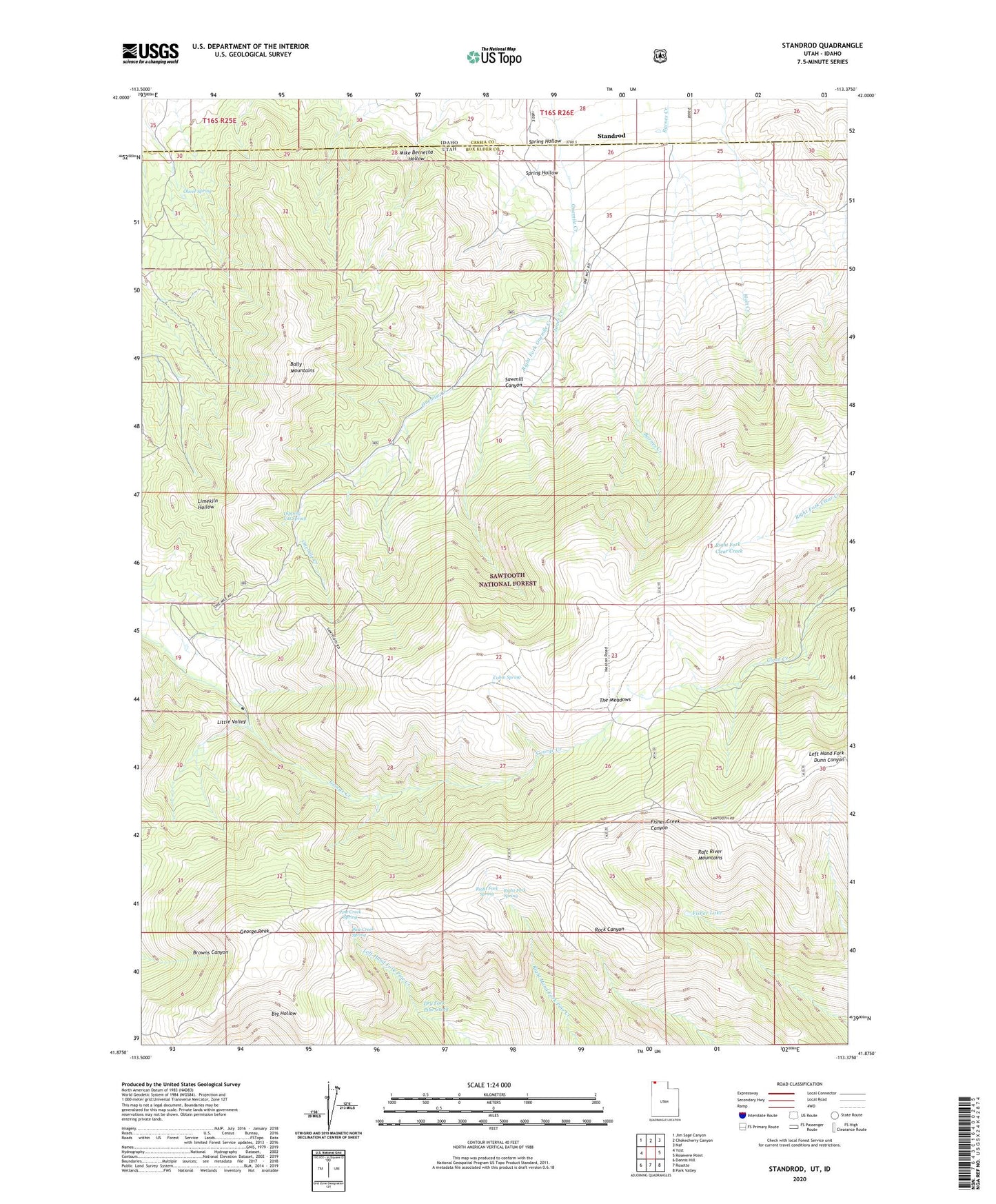Standrod Utah US Topo Map Image
