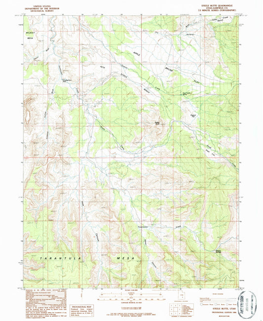 Classic USGS Steele Butte Utah 7.5'x7.5' Topo Map Image